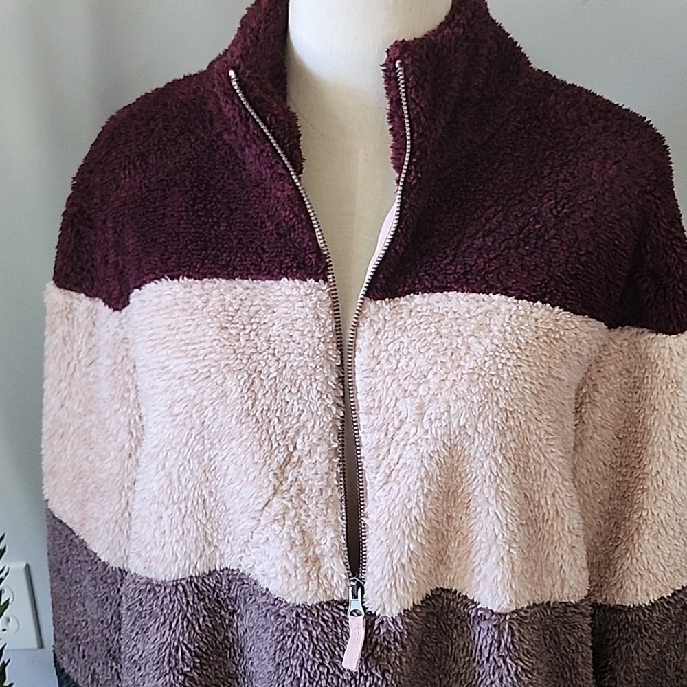 Maurices Multicolored Striped 3/4 Zip Long Sleeve Pullover - Picture 8 of 12